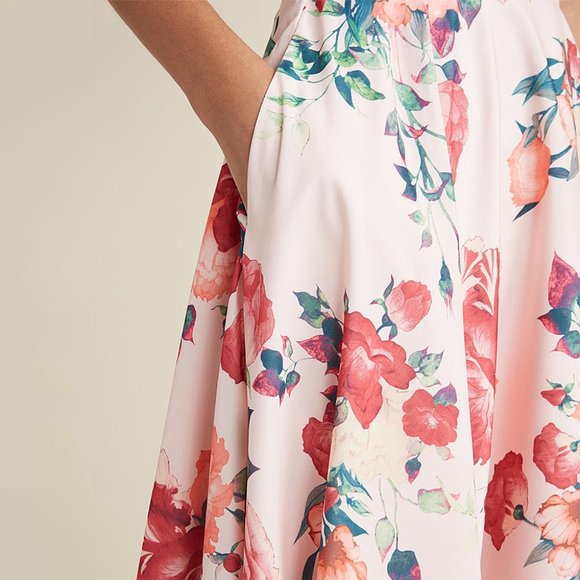 Modcloth Floral A-Line Skirt - Pink and Red - Picture 11 of 11